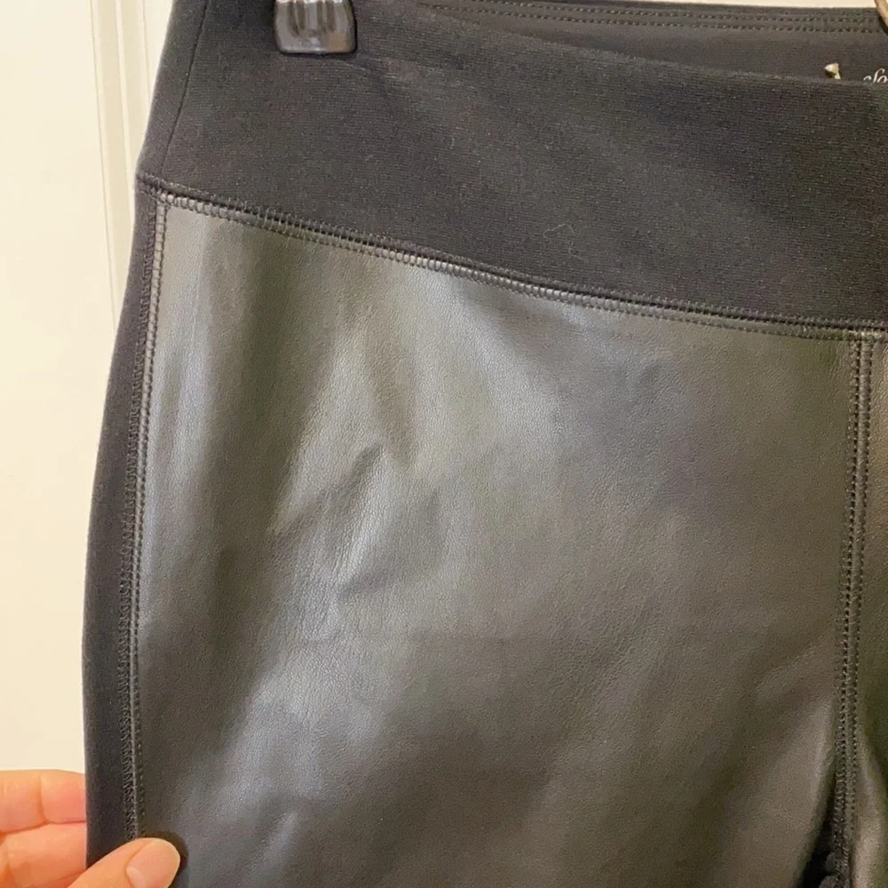 Soma Faux Leather Front Smoothing Ponte Pants New